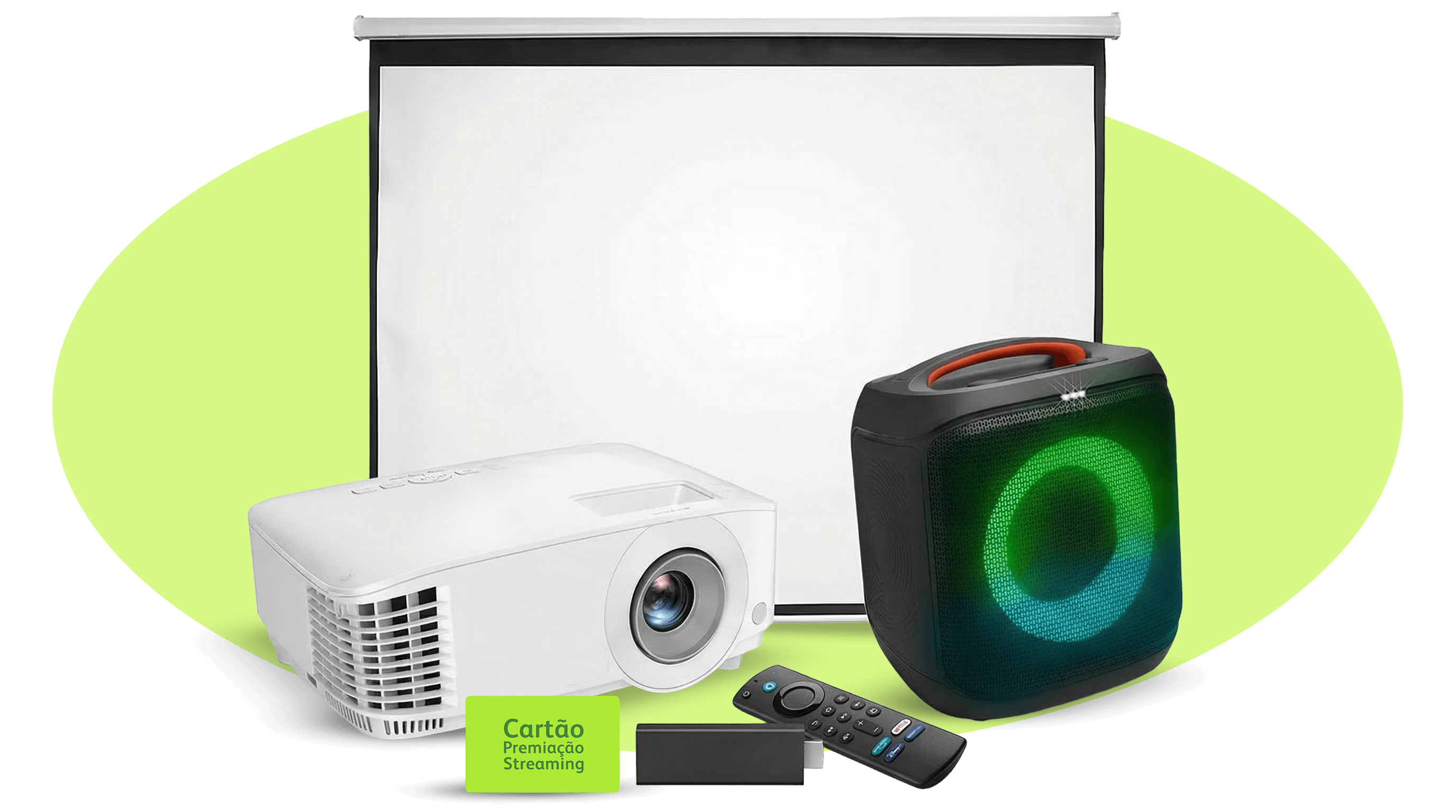 Prêmios: Projetor, Sistema de som e Assinatura de Youtube Premium por 3 meses